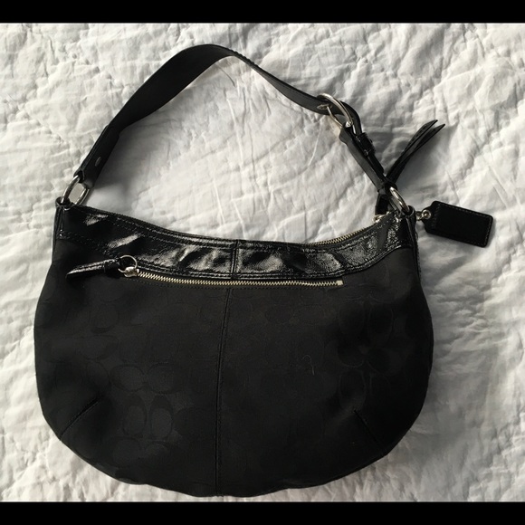 SOLD. COACH SIGNATURE LOGO JACQUARD BAG - Picture 9 of 14